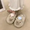 Pantuflas Esponjosas para Mujer Caca de Cerdo Pequeño Calientes Suela Gruesa Estilo Nuevo Pantuflas de Algodón Más Terciopelo Lindas para el Hogar 2026