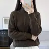 Suéter de algodón 100% con media cremallera para mujer, nuevo estilo otoño/invierno 2026, top de punto con cuello, suéter grueso