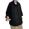 Camisa de manga corta de diseño para hombre, estilo Hong Kong, marca de moda, camisa azul Klein, camisa de verano fina y holgada, manga 3/4.