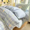 Nuevo juego de ropa de cama de algodón modelo 2026 para dormitorios universitarios, sábana y funda de edredón de algodón puro para cama individual en dormitorio