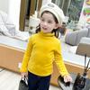 2022 Outono e Inverno Nova Moda Feminina Bordado Smiley Base Camisa Infantil Forro de Veludo Dourado Roupas Infantis Top