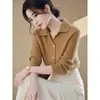 Elegante Suéter de Punto de Manga Larga con Cuello Polo 2026 Bestseller Europeo Top Estilo Francés Ropa Exterior Adelgazante Suéter Base