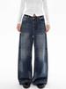 Jeans Wide Leg Relaxado para Mulheres de Cintura Alta Reta Solta Primavera Tendência Versátil Calças Wide Leg