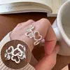 Anillo de Fuegos Artificiales Exquisito de Alta Gama para Mujer Moda de Lujo Ligero Personalizado Versátil Abierto Ajustable Anillo de Borde Ancho Anillo para Dedo Índice de Celebridad de Internet Moderno