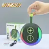Nuevo Bolso BOOMS260 Altavoz Bluetooth Portátil Linterna RGB para Exteriores Subwoofer Inalámbrico Audio de Tarjeta