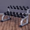 Suporte Multifuncional de Halteres de Camada Dupla 10 Pares 6 Pares Suporte de Armazenamento de Cabeça Redonda Hexagonal Equipamento Profissional para Academia Doméstica