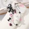 Dulce y Fresco Elegante Moda Ccb Strass Aceite Goteando Corazón Cruz Arco Garra de Gato Hueco Estrella Llavero DIY