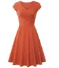 2024 Amazon Europeo y Americano Nuevo Explosivo Moda Color Sólido Cuello en V Arrugado Ajustado Sexy Vestido