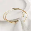 Pulseira de Zircônia Banhada a Ouro 14K Pulseira da Moda Ins Pulseira Simples Moda Artesanal Base para Pulseira Joia