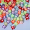 A-Z Cubos Transparentes 6*6 Letras Individuales Cuentas DIY Accesorios para Joyería Cuentas Inglesas de Colores Educativas para Niños Sueltas