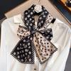 Bufanda Pequeña Larga de Seda con Estampado de Flores Antiguas Correa para Asa de Bolso Cinta Estilo Occidental Moda Combinación Camisa Bufanda Delgada Estrecha de Primavera y Otoño