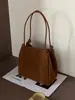 Bolsa Saco Casual Vintage 2026 Novo Modelo Nicho Couro Bovino Fosco Bolsa de Ombro Couro Camurça Genuíno Bolsa de Ombro Casual