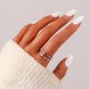 Anillo Europeo y Americano Nuevo Exquisito de Lujo Ligero Diseño Nicho para Mujer de Acero Inoxidable Abierto Ajustable Color Sol Estrella