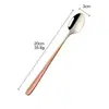 Fabricante de Jieyang Colher de Aço Inoxidável 304 Colher Criativa Colorida para Sorvete Colher Longa Coreana para Gelo Colher para Mexer Sobremesa