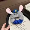Elásticos de Cabelo de Pelúcia Judy e Nick de Zootopia Estilo Miniso para Meninas, Elásticos de Cabelo Elásticos de Outono e Inverno, Scrunchies, Acessórios de Cabelo