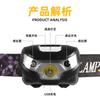 Linterna frontal LED súper brillante, recargable, montada en la cabeza, luz potente de inducción, linterna súper brillante, pequeña lámpara portátil para pesca nocturna