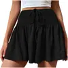2025 Moda de Verano para Mujer Transfronteriza Amazon Europea y Americana Shorts Deportivos de Color Sólido con Cordón