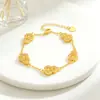 Pulseira de Cabacinha Banhada a Ouro Vietnamita para Mulheres, Tendência Nacional Estilo Palácio Ouro Imitado Pulseira da Fortuna, Joia Luxuosa e Duradoura