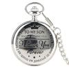 Fabricantes de relojes de bolsillo, collar transfronterizo, texto en inglés, letras de moda europea y americana, reloj de bolsillo de cuarzo, regalo, joyería, llavero