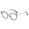 Nuevas Gafas de Prescripción Ojo de Gato con Grados Ajustables, Estilo Vintage de Alta Gama, Bloqueo de Luz Azul, Montura Blanca Té, No Receta C