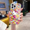 Celebridad de Internet Hello Kitty Floral iPhone 15Pm Funda de Teléfono Dulce para Chica Iphone17 Cubierta de Vidrio de Alto Valor para Teléfono 12Pm