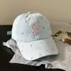 Gorra de Béisbol Bordada con Lazo Colorblock Floral Estilo Coreano para Mujer Cara Dulce Adelgazante Protección Solar para Exteriores Gorra Pico de Pato