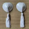 Accesorios de Lencería Erótica de Comercio Exterior, Pegatinas para Pezones con Forma de Corazón, Sujetador de Silicona, Lentejuelas con Forma de Corazón y Borlas, Cubrepezones Eróticos, Envío Directo de una Pieza