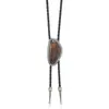 Collar de Piedras Preciosas Vintage Moda Bolotie Cadena para Camisa de Hombre Estilo Coreano Bolotie Cadena para Cuello Larga Cadena para Suéter de Cuerda de Cuero