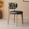 Silla de Comedor Nórdica de Madera Maciza, Silla para Mesa de Comedor del Hogar, Silla de Ocio Minimalista de Lujo Ligero Vintage para Sala de Estar, Comedor, Hotel, Taburete de Tocador