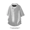 Camisa Polo Manga Curta Listrada Zebra Masculina Verão Tendência Marca cleanfit Falsa Duas Peças Vibe de Luxo Descolado Arrojado Camiseta Meia Manga