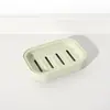 Porta-sabonete duplo estilo nórdico com drenagem, rack criativo para sabonete artesanal de banheiro, saboneteira de plástico, caixa de sabonete