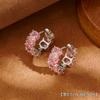 Aini Beini Aretes de Azúcar Zircón de Alta Calidad Diamante Flash Aguja de Plata S925 Moda de Lujo Ligero Aretes Simples Delicados Modernos