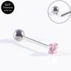 G23 Aleación de Titanio Transfronterizo Dientes Internos Perno para Lengua Micro-incrustado Zirconia Súper Brillante Anillo para Lengua con Mancuerna Anillo para Lengua Simple Decoración para Lengua Cuerpo Humano