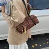 Bolsa de Almofada de Mão com Estampa de Leopardo Retro Tendência de Rua Ins Coreana para Mulheres, Fosca, Grande Capacidade, para Trabalho, Ombro, Axila