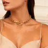 Colar de Corrente com Pingente de Argola Gancho de Pesca Moda Hip-Hop Europeia e Americana Personalidade Corrente Grossa Simples Versátil Colar para Clavícula