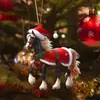 Adornos navideños de acrílico plano con temática de animales, decoraciones para el árbol de Navidad, nuevos, transfronterizos