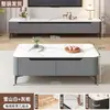 Mueble de TV de pie para uso doméstico, mesa de centro moderna minimalista para sala de estar, mueble de TV de madera maciza con encimera de losa de roca, adecuado para apartamentos de alquiler
