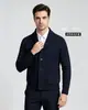 Cárdigan de punto para hombre con cuello verde y estampado de rombos, estilo casual holgado para otoño e invierno, disponible en varios colores y en stock