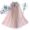 Velo Congelado Elsa Capa de Elsa Chal de Princesa Capa de Sofía Disfraz de Halloween para Niñas