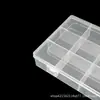 Caja de Plástico Transparente PP de 12 Compartimentos Fijos para Piezas de Ferretería, Puntas de Uñas, Caja de Almacenamiento de Diamantes, Caja de Empaque para Productos de Juguetes al por Mayor