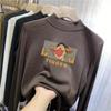 Camiseta básica de terciopelo de doble cara para niños de invierno, nueva de otoño e invierno, para niños medianos y grandes, de cuello alto, cálida, camiseta, moda infantil