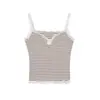 Exquisita Camisola con Lazo y Hermoso Encaje en la Espalda para Mujer, Ropa Interior y Exterior de Verano con Copas, Hermoso Top Base para la Espalda