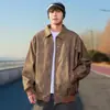 Chaqueta de Cuero Rosa Estilo Retro Americano Marca de Moda Estilo Motociclista Chaqueta con Solapas Chaqueta de Cuero Holgada para Hombre Ropa de Abrigo Unisex Estilo Pareja
