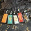 Madera de Azufaifo Rayada por Rayo Natural Material de Jade Amuleto Colgante Morado Talismán Protector de los Cinco Elementos Accesorio Enviado desde la Montaña Longhu