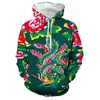 Comercio Exterior Transfronterizo Otoño Nuevo Flor Grande Noreste Impresión Digital 3D Suéter de Manga Larga Sudadera con Capucha Casual para Hombre Chaqueta