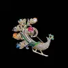 Elegante Broche de Pantalla Abierta de Pavo Real Multicolor Sentido de Alta Gama Nicho Corsage de Alta Gama Pin Antideslizante Accesorios para Ropa Accesorios