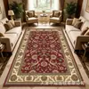 Tapete de Sala de Estar de Luxo Leve Estilo Europeu, Cobertura Completa de Grande Área, Tapete para Sofá e Mesa de Centro, Fácil de Manter, Tapete de Veludo Cristal