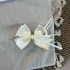 Pinza de Plátano con Lazo de Lunares Satinado de Alta Gama, Pinza Vertical Elegante para Cola de Caballo Alta, Versátil, Accesorio para el Cabello No Dañino