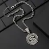 Joyería de aleación europea y americana transfronteriza Colgante con letra inglesa de dólar Cadena cubana de diamantes completos Hip-Hop Collar trenzado personalizado