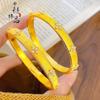 Tienda de Oro Mismo Estilo Oro Antiguo Chapado Diamante Cepillado Pulsera Cierre Trébol de Cuatro Hojas Nuevo Estilo Chino Pulsera Cierre Trébol de Cuatro Hojas